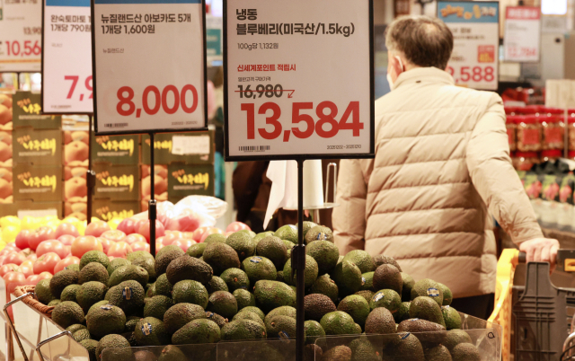 서울 시내 한 대형마트에 진열된 수입 과일 모습. 연합뉴스